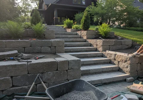 Retaining Walls & Steps in Cambridge